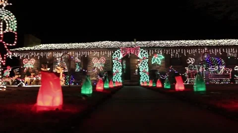 Christmas lights in a yard 스톡 동영상 41370643