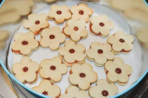 Christmas linzer biscuits Foto stock