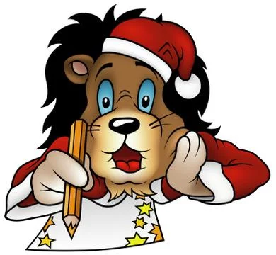 Christmas Lion Stock Illustration