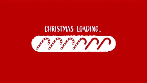 Christmas loading bar animation with candy canes, on a festive red background Stock Footage 143778857