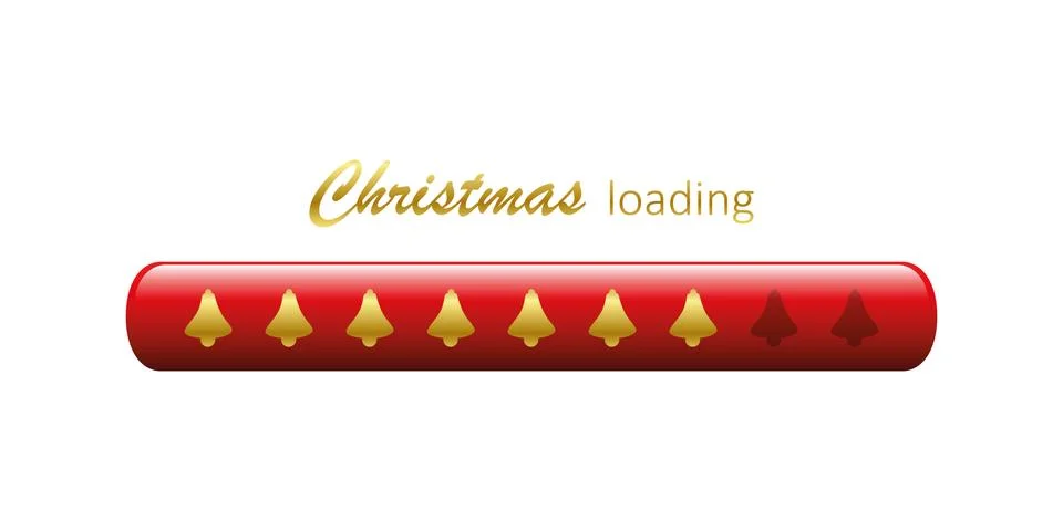 Christmas loading bar with bell 스톡 일러스트