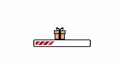 Christmas loading bar gift box minimalist illustration Stock Footage 321347789