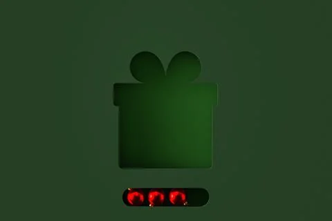 Christmas Loading Bar with Paper Cut Out Merry Christmas Gift on Green Back.. Stock Illustration