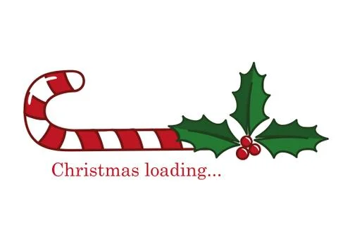 Christmas loading candy cane and holly berry Ilustración de archivo