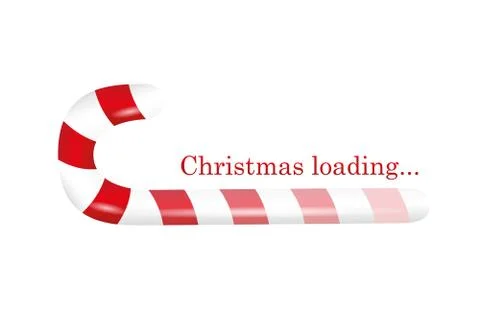 Christmas loading candy cane isolated on white background Ilustración de archivo