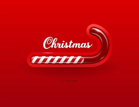 Christmas loading candy cane progress bar, vector Ilustración de archivo