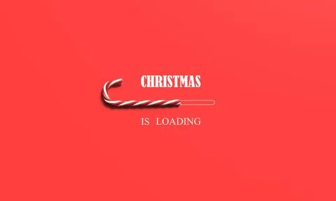 Christmas is loading candy snack stick red pink orange color background wal.. Stock Illustration