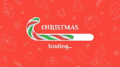 Christmas loading concept banner Stock Illustration