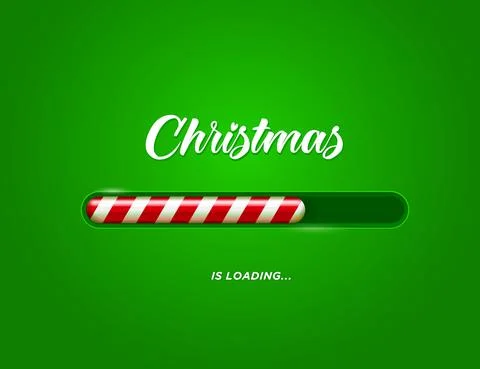 Christmas loading progress bar with candy cane Ilustración de archivo