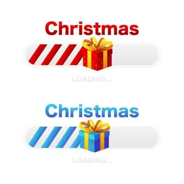 Christmas loading progress bar. The holiday is approaching. Vector illustra.. Stock Illustration