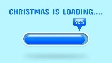 Christmas is loading with status bar. Stock Illustration