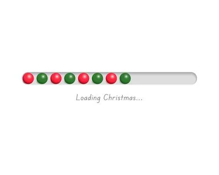Christmas loading. Web progress bar in ball toy style. Greeting card, web b.. Stock Illustration