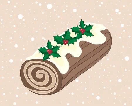Christmas log Illustrazione stock