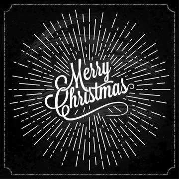 Christmas Logo On Chalk Background Stock Illustration