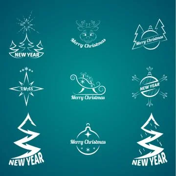 Christmas logo vector illustration Stock Illustration