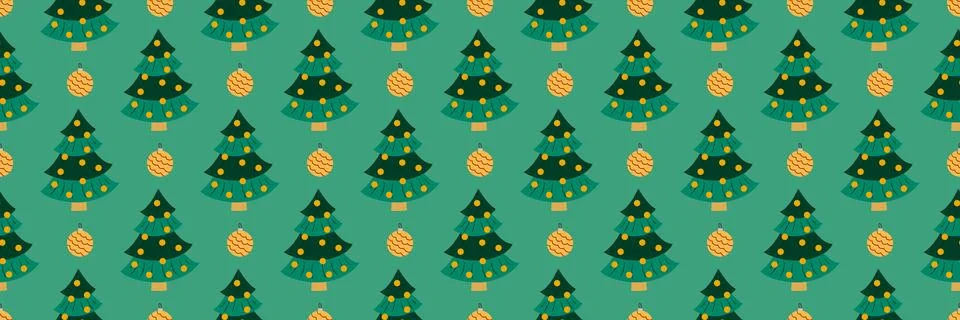 Christmas long pattern in hand draw style Stock Illustration