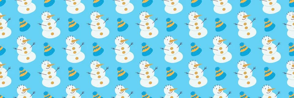 Christmas long pattern in hand draw style Stock Illustration