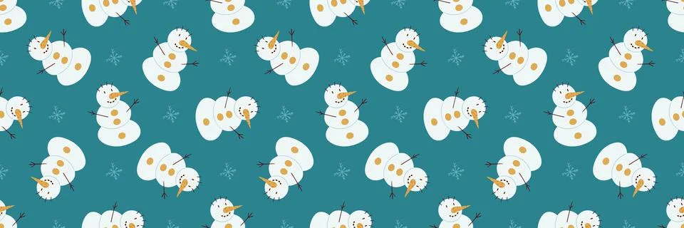 Christmas long pattern in hand draw style Stock Illustration