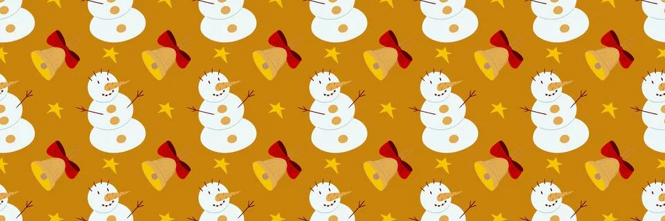 Christmas long pattern in hand draw style Illustrazione stock