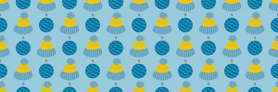 Christmas long pattern in hand draw style Stock Illustration