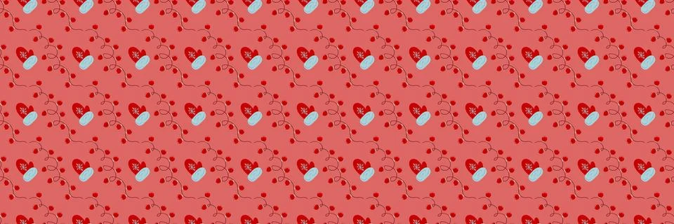 Christmas long pattern in hand draw style Stock Illustration