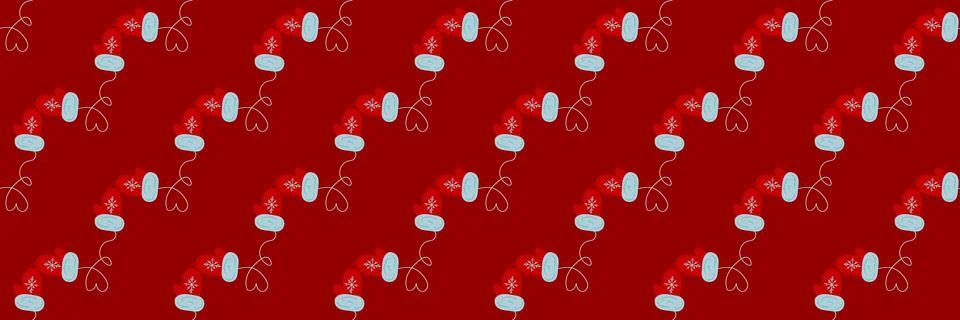 Christmas long pattern in hand draw style Stock Illustration