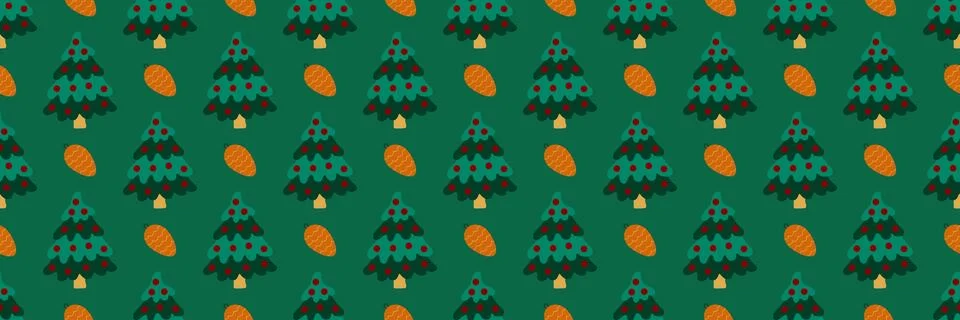Christmas long pattern in hand draw style Stock Illustration