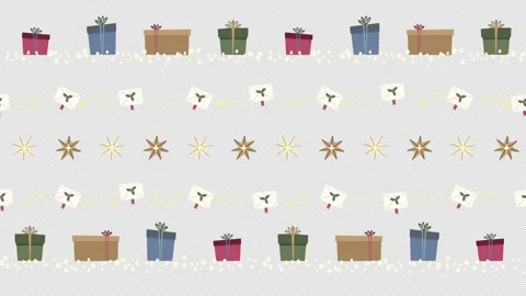 Christmas loop animation with gifts and snow Stock Footage 217436752
