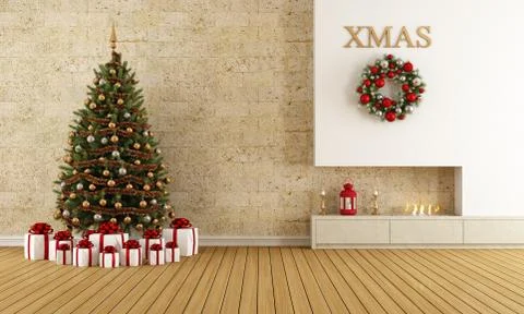 Christmas lounge Stock Illustration