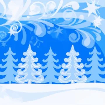 Christmas Low Poly Background, Winter Forest Stock Illustration