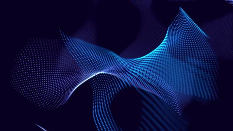 Christmas magic abstract wireframe mesh dynamic swirl curves glowing grid waves. Stock Footage 278187495