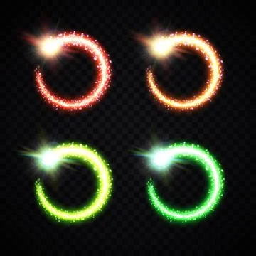 Christmas magic decorative light circle frame pack Illustrazione stock