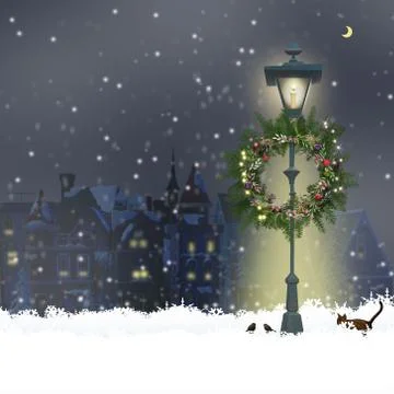 Christmas magic night Stock Illustration