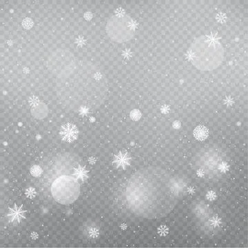 Christmas magic snow falling template Stock Illustration