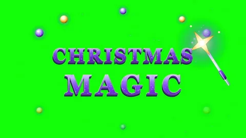 Christmas magic typography green 3d Vídeos de archivo 345708690