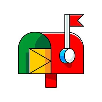 Christmas Mailbox icon Stock Illustration