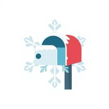 Christmas mailbox with snowflakes vector Stock Illustration