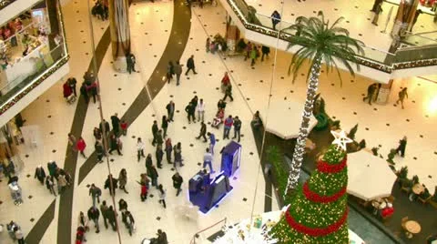 Christmas at the Mall Stock Footage