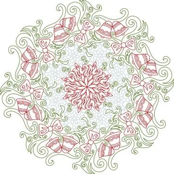 Christmas mandala decoration Stock Illustration