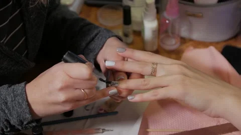 Christmas Manicure Pattern Stock Footage 145363615