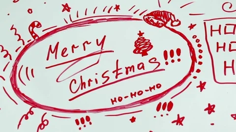 Christmas marker drawing Stock Footage 83122467