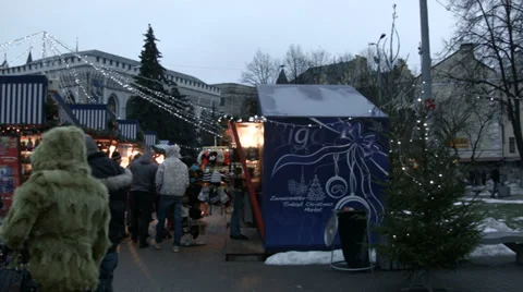 Christmas market Stock Footage 33463409