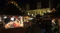 Christmas market panning shot city center Hannover HD Footage