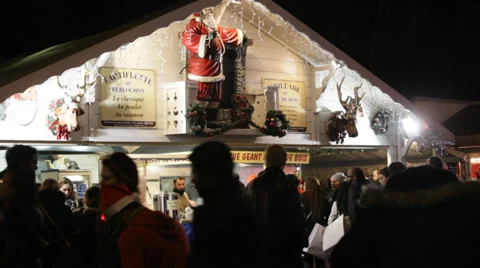 Christmas market in Paris Stock Footage 33662489