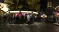 Christmas market stores panning with carousel and candy shop HD Footage