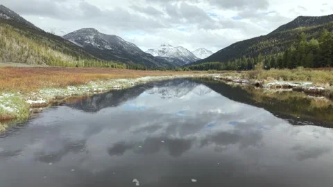 Christmas Meadows Stream and Spring Snow in Uinta Mountains Utah Stock Footage 336200167