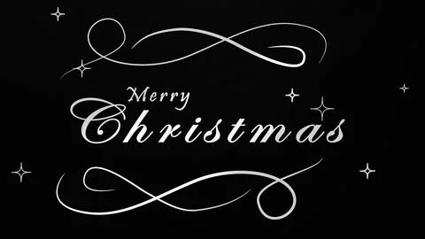 Christmas message on black background . Merry Christmas greeting Banner. Stock Illustration