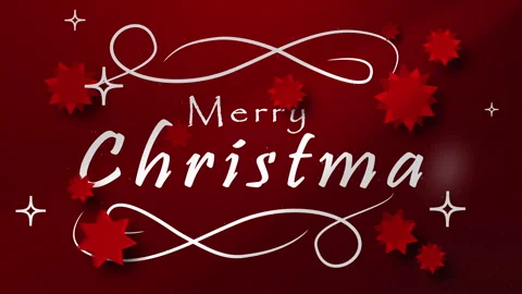 Christmas message on red background . Looped motion graphics. Stock-Footage 255982272