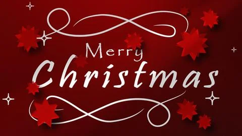 Christmas message on red background . Merry Christmas greeting Banner. Stock Illustration