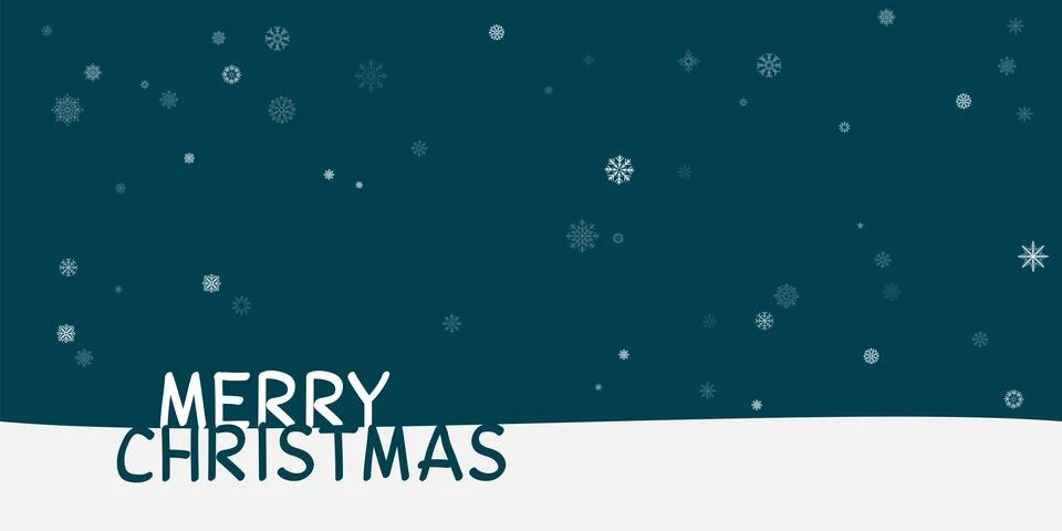 Christmas message snow fall dark sky background Stock Illustration